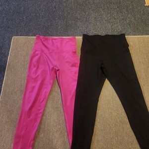 Daisy Fuentes Vibrant Pink and Classic Black Leggings